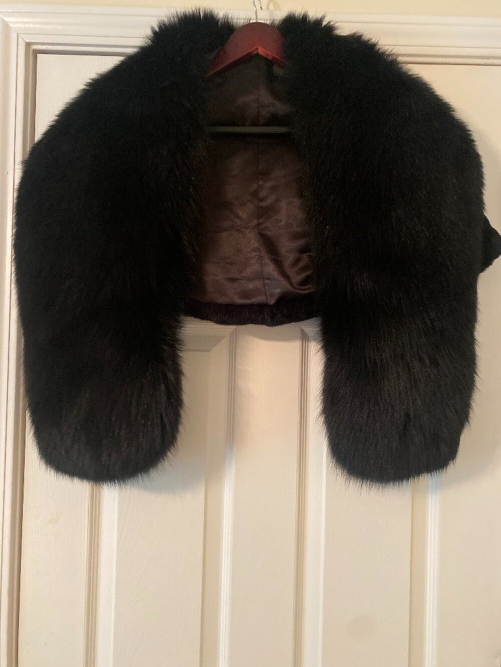 VINTAGE FOX FUR STOLE BLACK